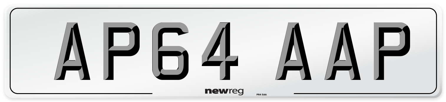 AP64 AAP Front Number Plate