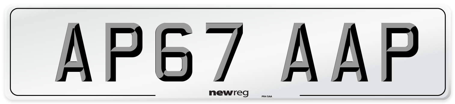 AP67 AAP Front Number Plate