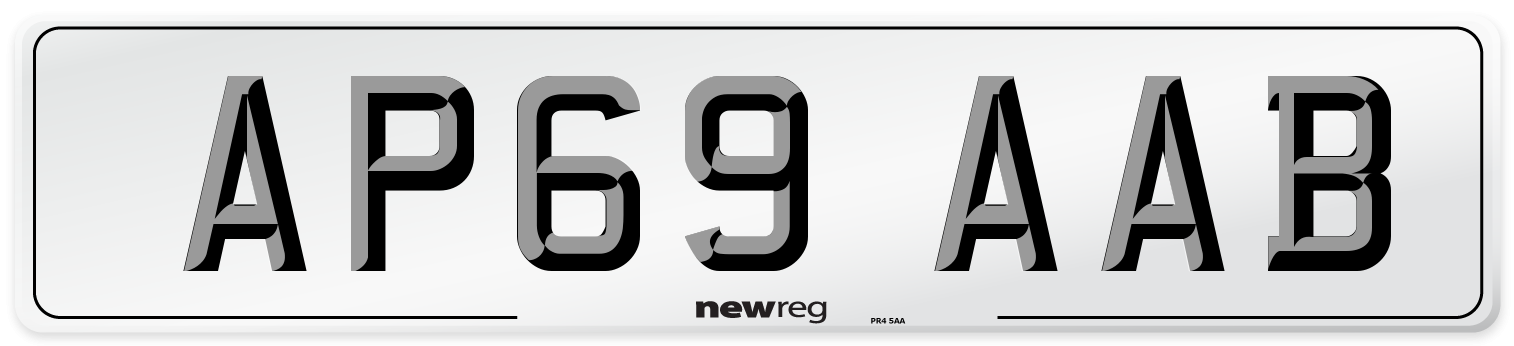 AP69 AAB Front Number Plate