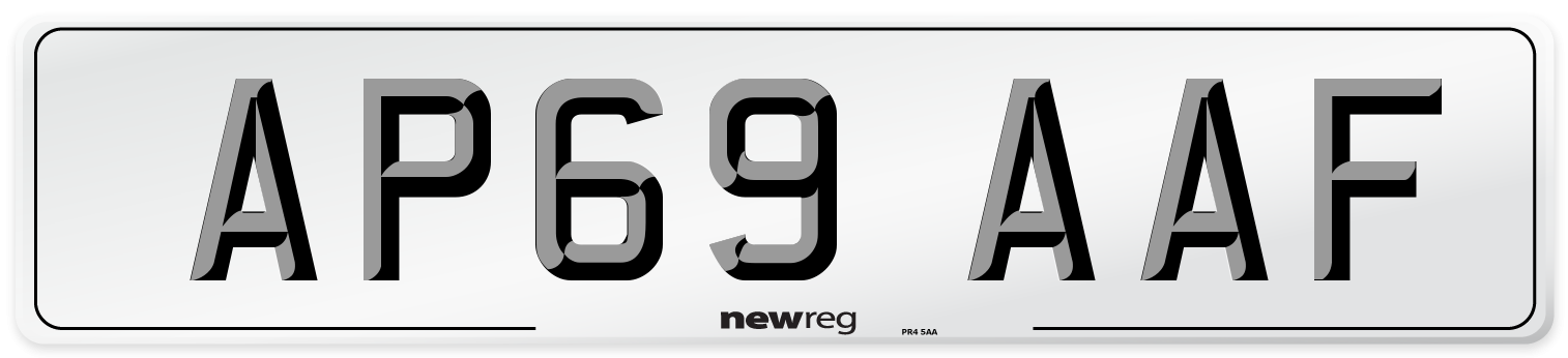 AP69 AAF Front Number Plate