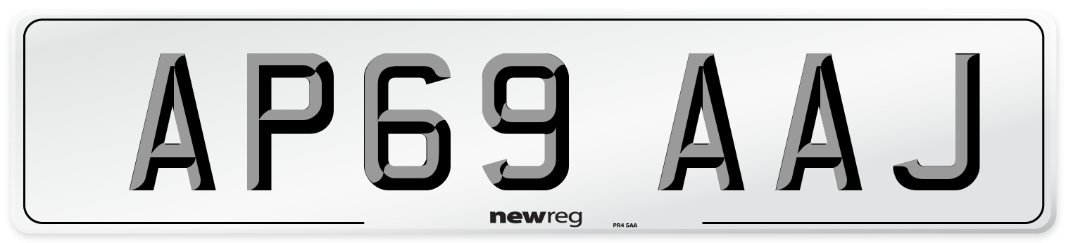 AP69 AAJ Front Number Plate