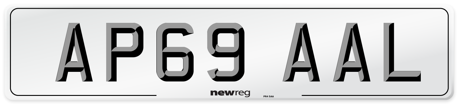 AP69 AAL Front Number Plate