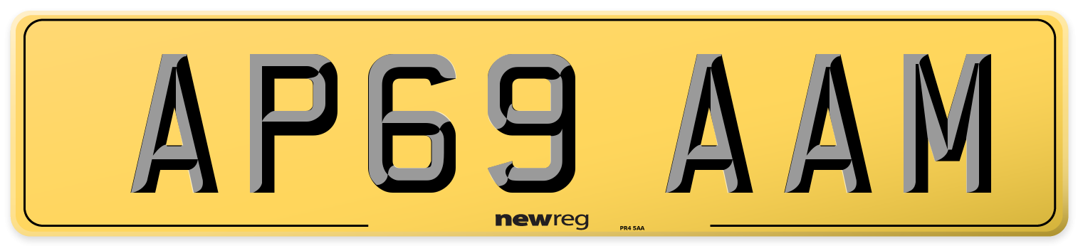 AP69 AAM Rear Number Plate