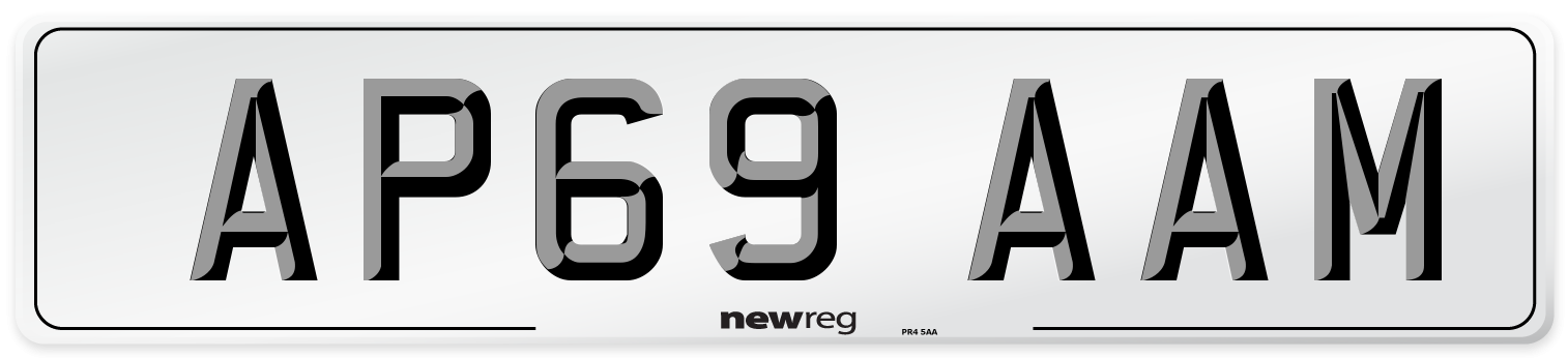 AP69 AAM Front Number Plate