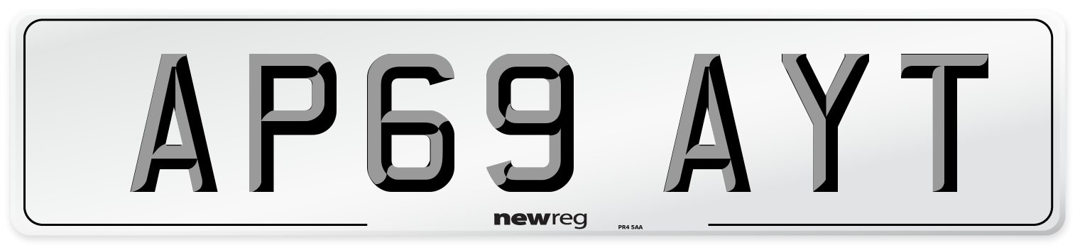 AP69 AYT Front Number Plate