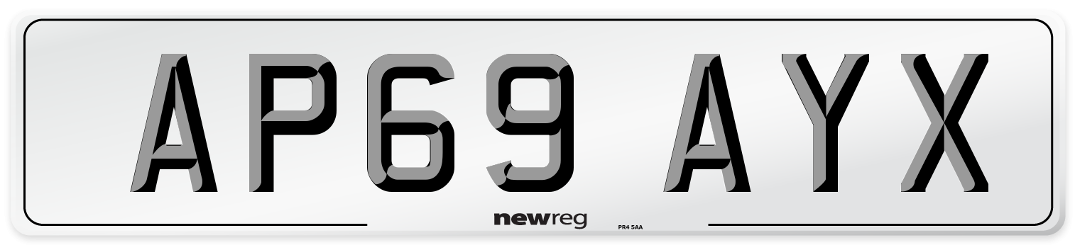 AP69 AYX Front Number Plate