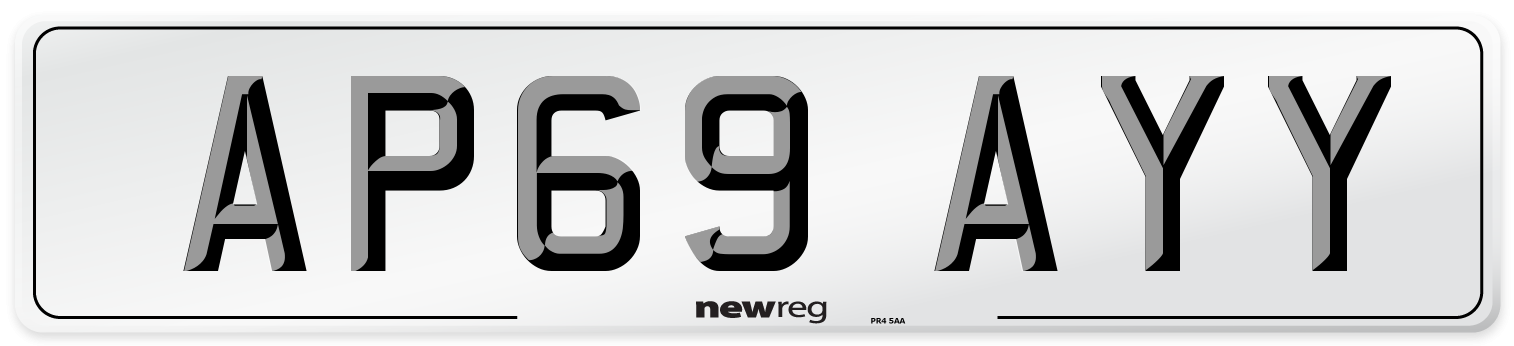 AP69 AYY Front Number Plate