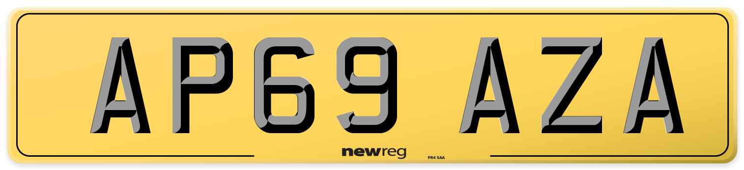 AP69 AZA Rear Number Plate