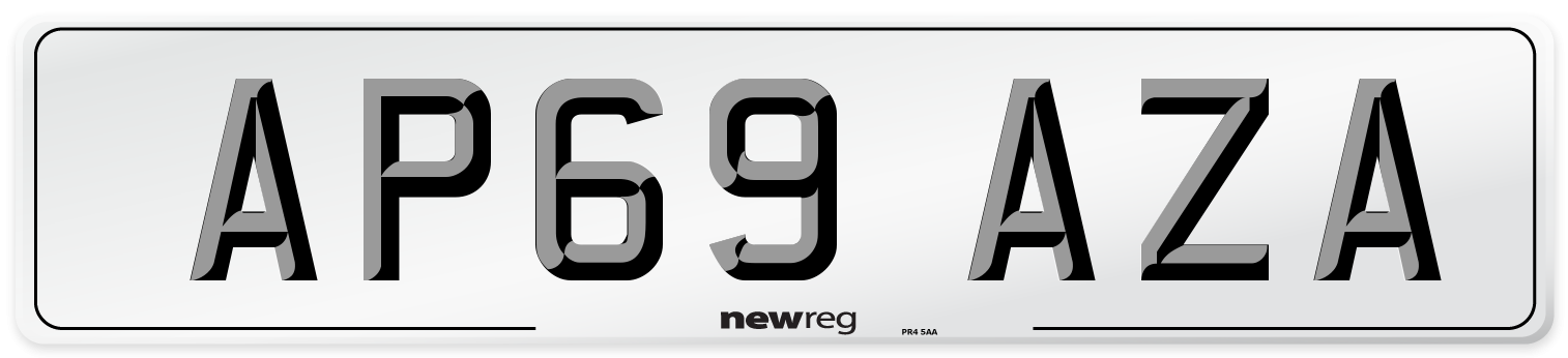 AP69 AZA Front Number Plate