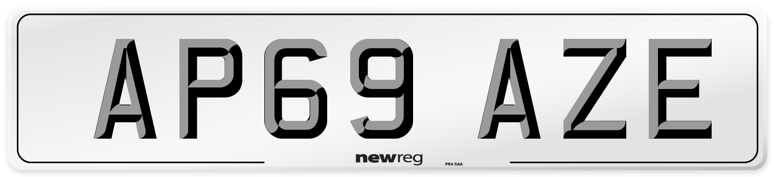 AP69 AZE Front Number Plate