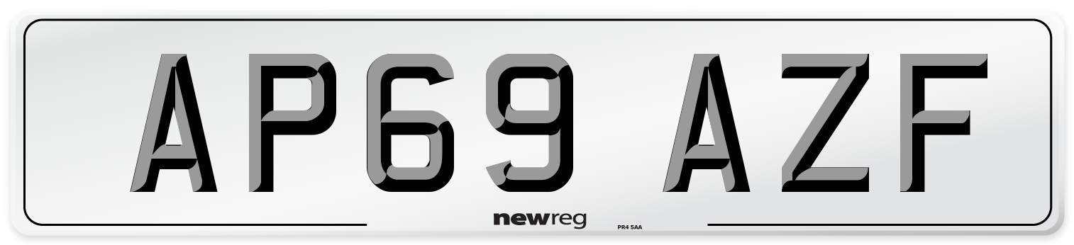 AP69 AZF Front Number Plate