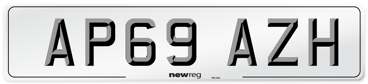 AP69 AZH Front Number Plate