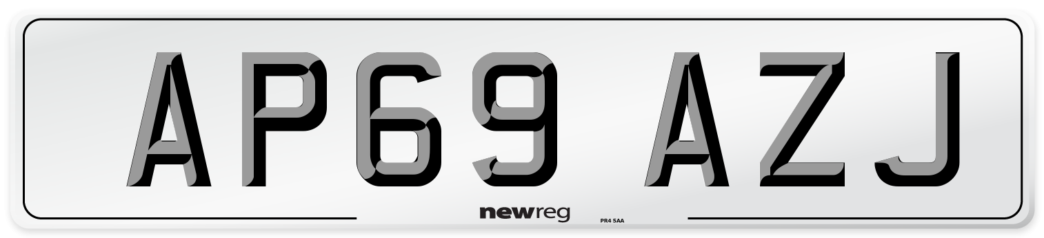 AP69 AZJ Front Number Plate