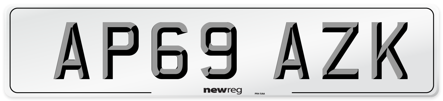 AP69 AZK Front Number Plate