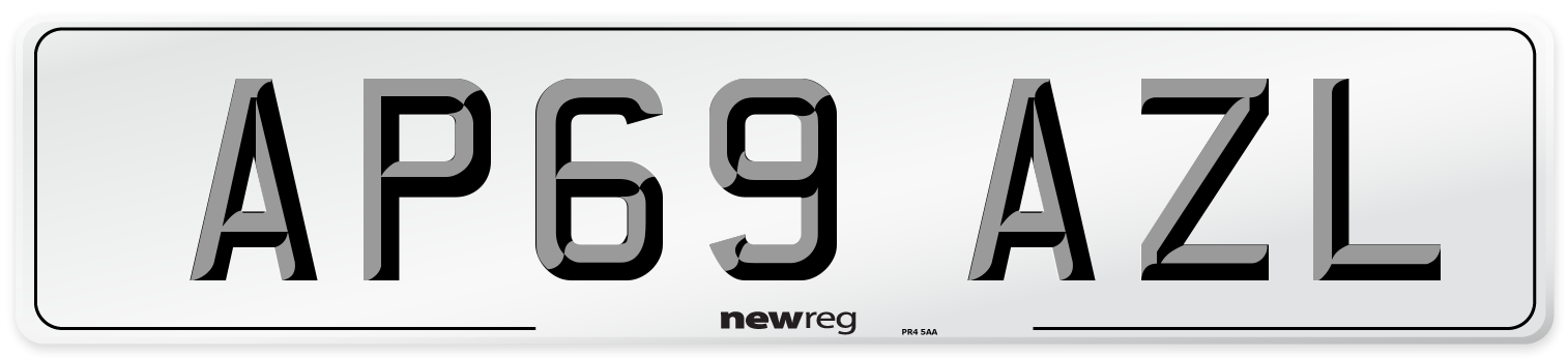 AP69 AZL Front Number Plate