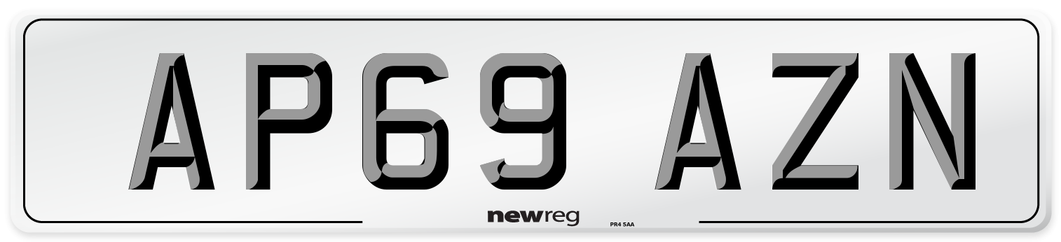 AP69 AZN Front Number Plate