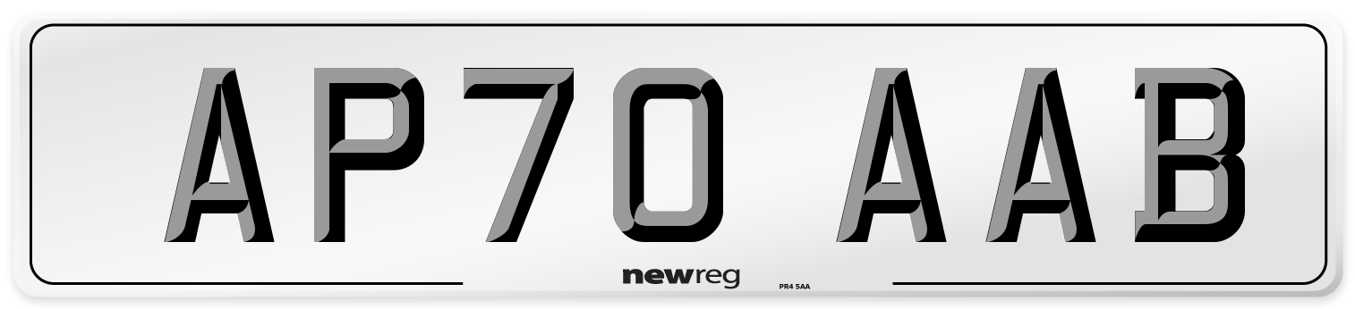 AP70 AAB Front Number Plate