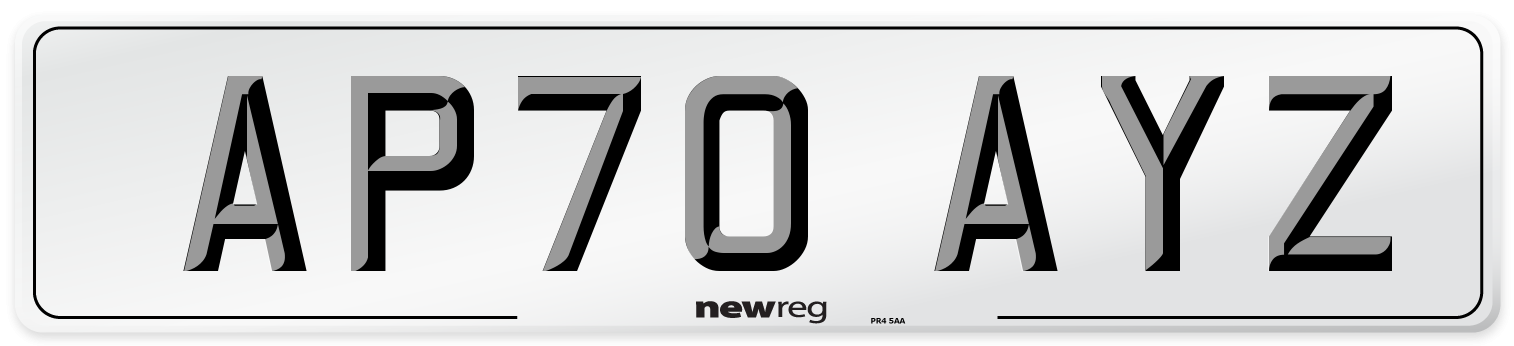 AP70 AYZ Front Number Plate