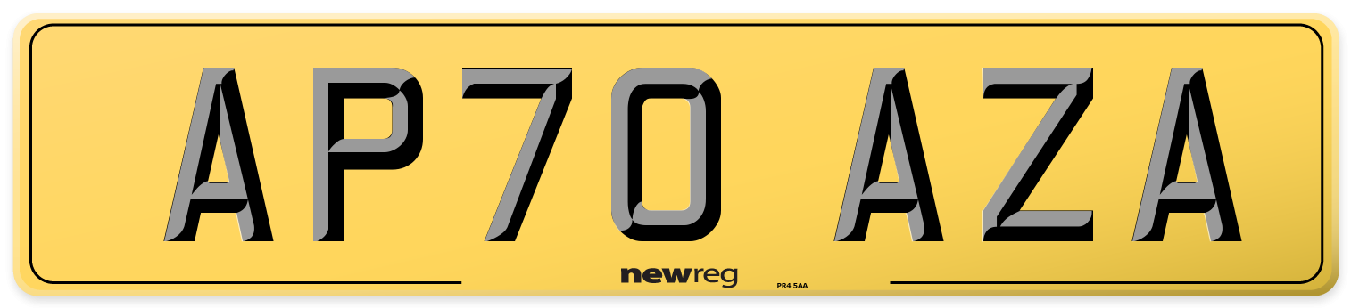 AP70 AZA Rear Number Plate