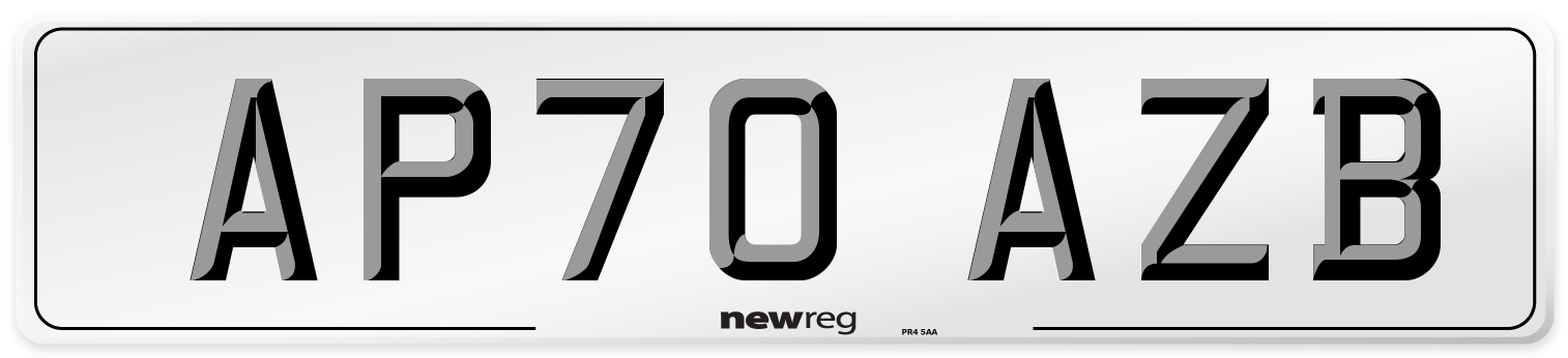AP70 AZB Front Number Plate