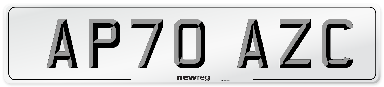 AP70 AZC Front Number Plate
