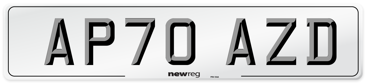 AP70 AZD Front Number Plate