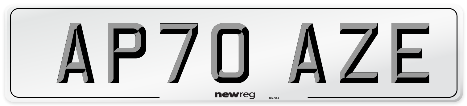 AP70 AZE Front Number Plate