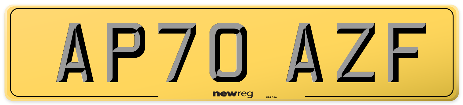 AP70 AZF Rear Number Plate