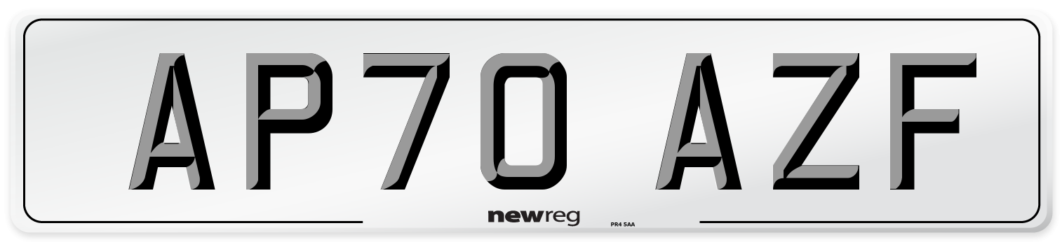 AP70 AZF Front Number Plate