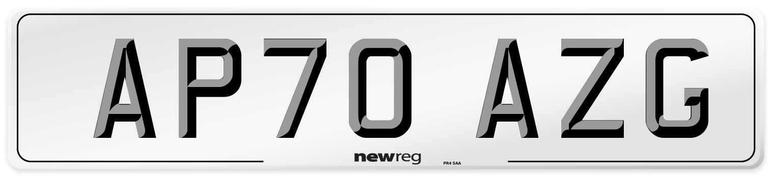 AP70 AZG Front Number Plate