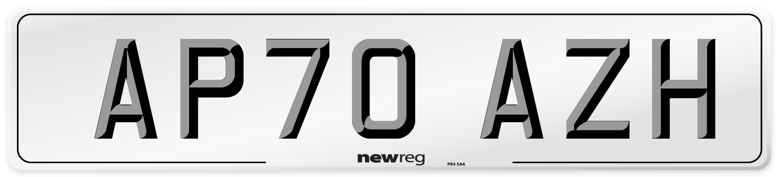 AP70 AZH Front Number Plate