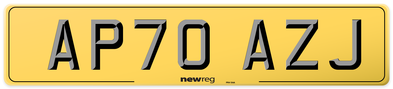 AP70 AZJ Rear Number Plate