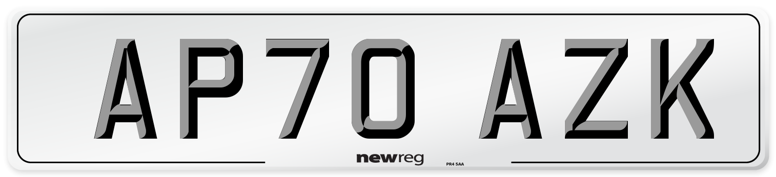 AP70 AZK Front Number Plate