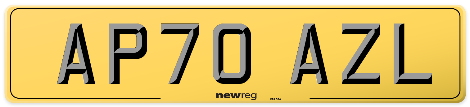 AP70 AZL Rear Number Plate