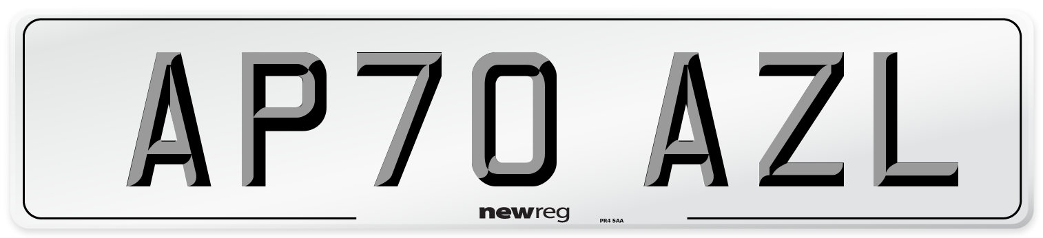 AP70 AZL Front Number Plate