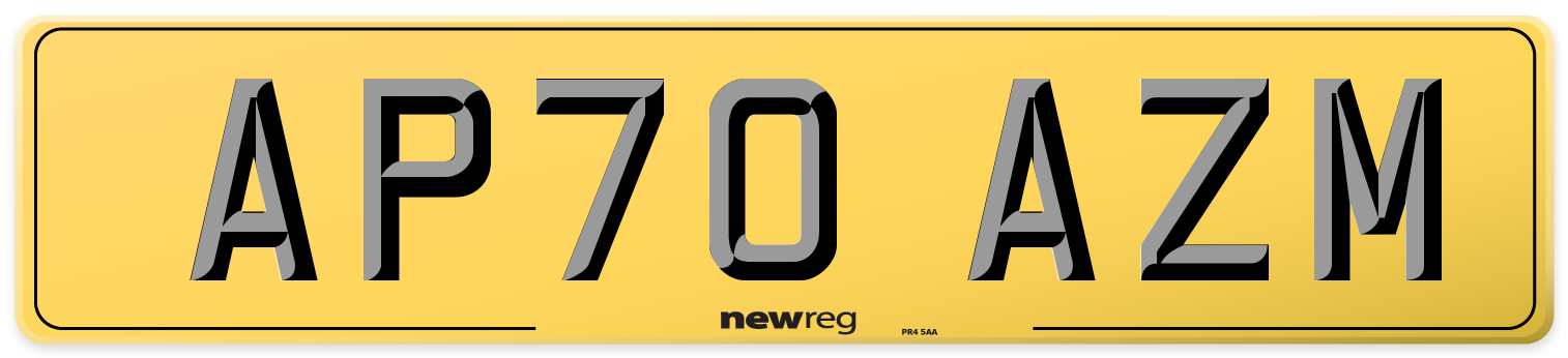 AP70 AZM Rear Number Plate