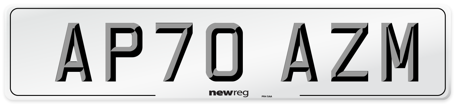 AP70 AZM Front Number Plate