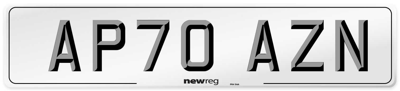 AP70 AZN Front Number Plate