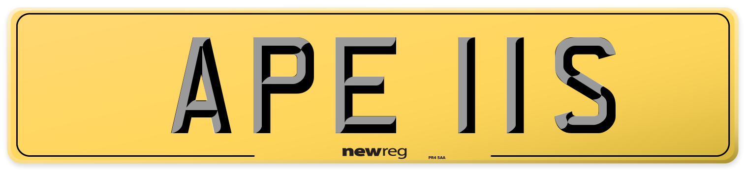 APE 11S Rear Number Plate