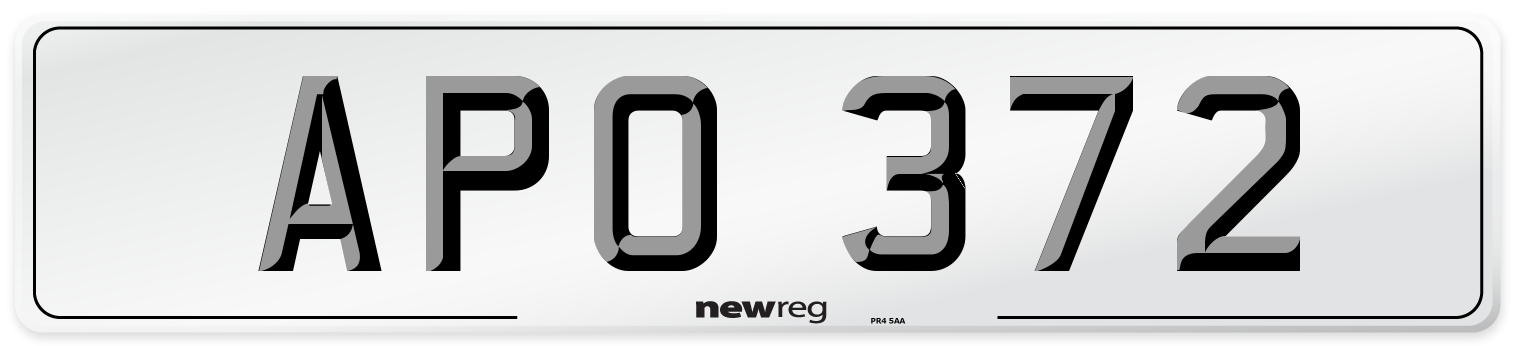 APO 372 Front Number Plate