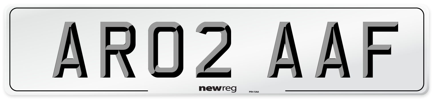 AR02 AAF Front Number Plate