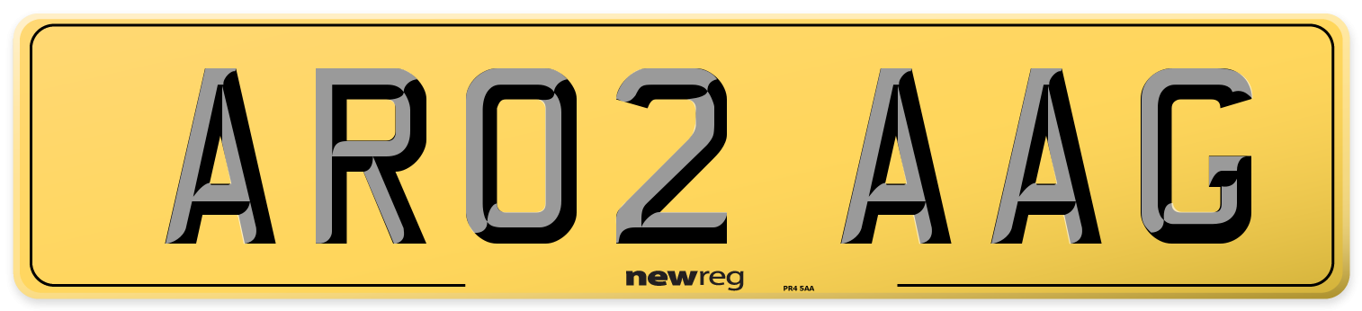AR02 AAG Rear Number Plate