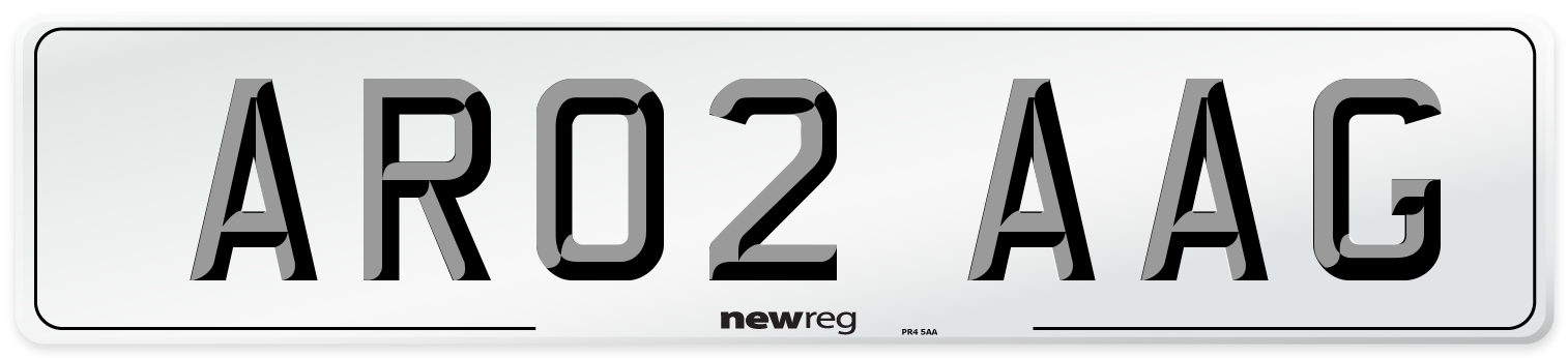AR02 AAG Front Number Plate