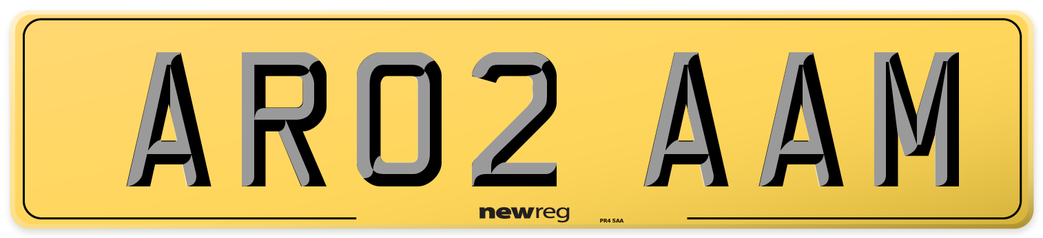AR02 AAM Rear Number Plate