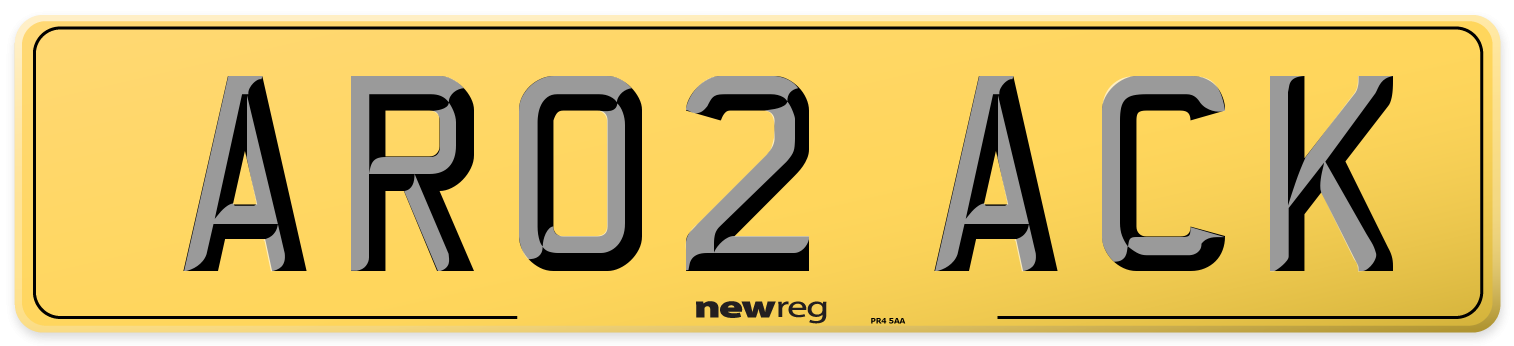 AR02 ACK Rear Number Plate