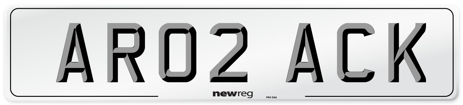AR02 ACK Front Number Plate
