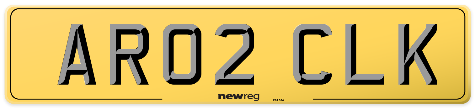 AR02 CLK Rear Number Plate