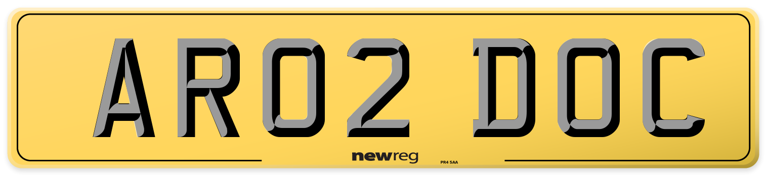 AR02 DOC Rear Number Plate