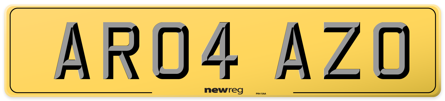 AR04 AZO Rear Number Plate