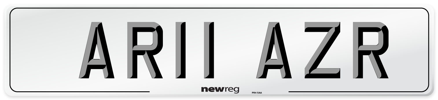 AR11 AZR Front Number Plate
